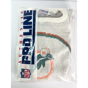 Vintage Miami Dolphins Sweater Pro‎ Line Mens Large Cliff Engle NFL 90s NOS